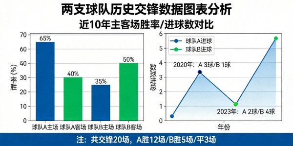 两支球队历史交锋数据图表分析展示